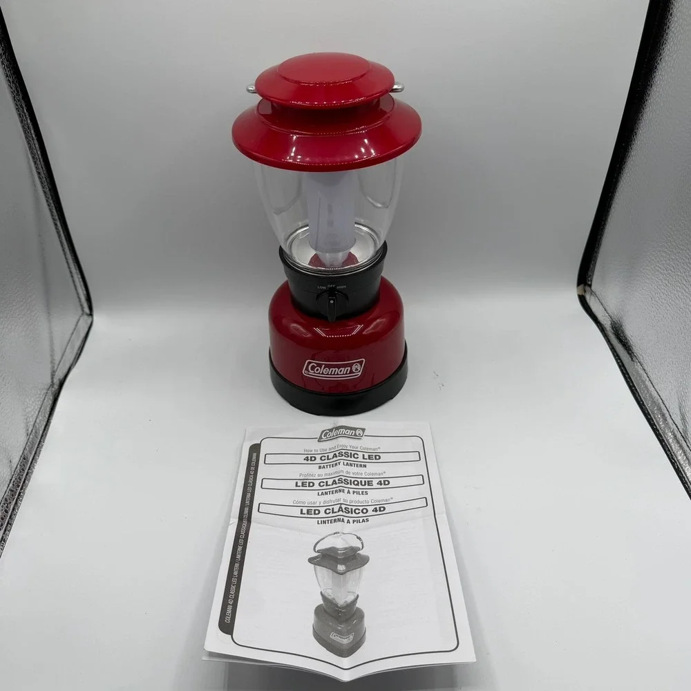 Coleman 4D Classic LED Lantern 400 Lumens Red Battery Powered Camping Light